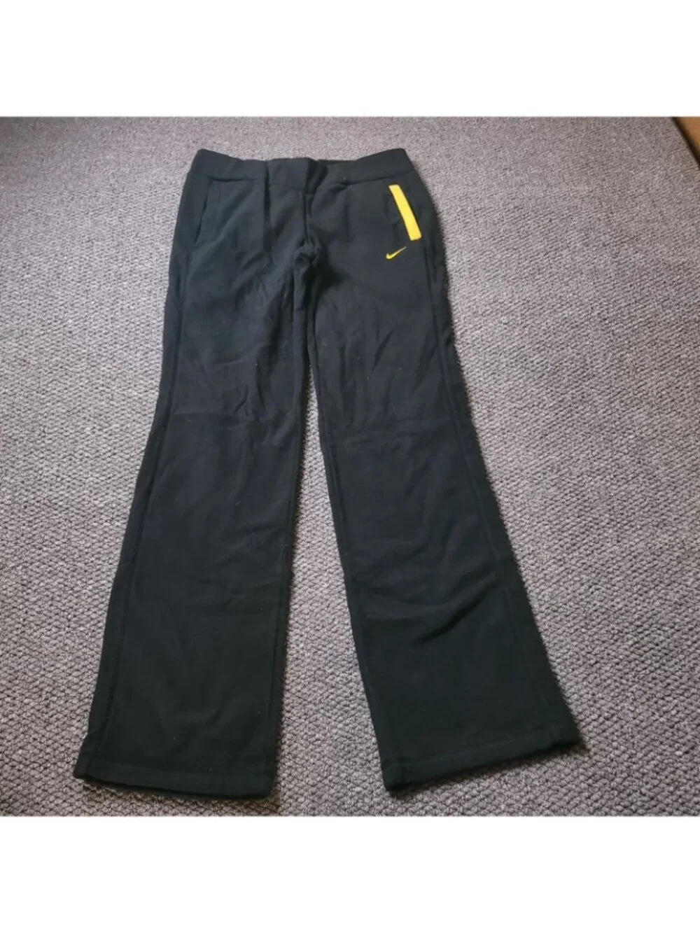 Nike Fit Therma Pants Womens S Small Fleece Black Yellow Black Sweatpants